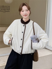 现货90白鸭绒圆领短款羽绒服女2025冬新款宽松时尚百搭保暖外套，女装羽绒服，琦鑫阁（原依鑫阁）