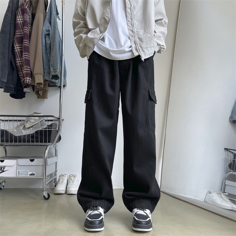 休闲裤男女韩版潮流高街帅气大口袋宽松2024秋冬ins长裤K5721-P49,男装休闲裤,星座412-3