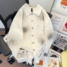 复古牛仔衣外套男女春秋季潮牌痞帅vintage工装夹克衬衫-NY8944，男装工装外套，星座601-2