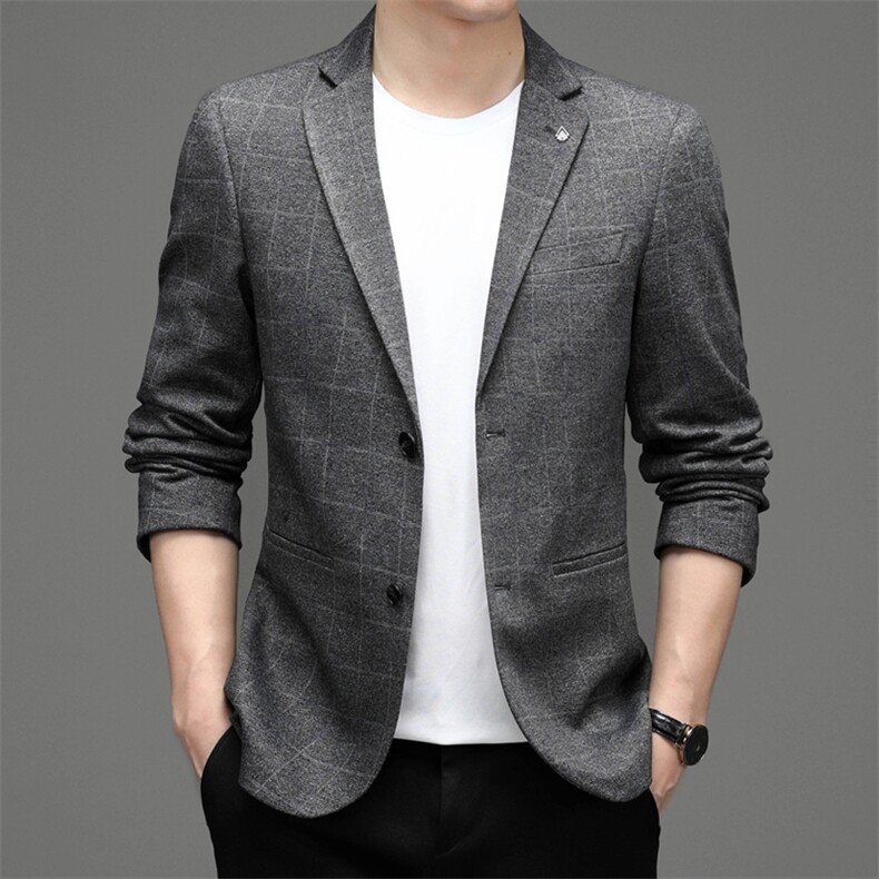 西服男秋季潮款休闲商务小西服上衣中年男士单西外套MY814-P175,男装西服,电商B212（原钱塘6029）