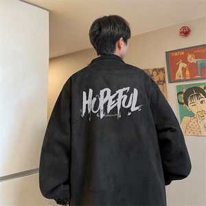 麂皮绒夹克男大码立领褂子外套JK85425-P68 加绒款-P78图片