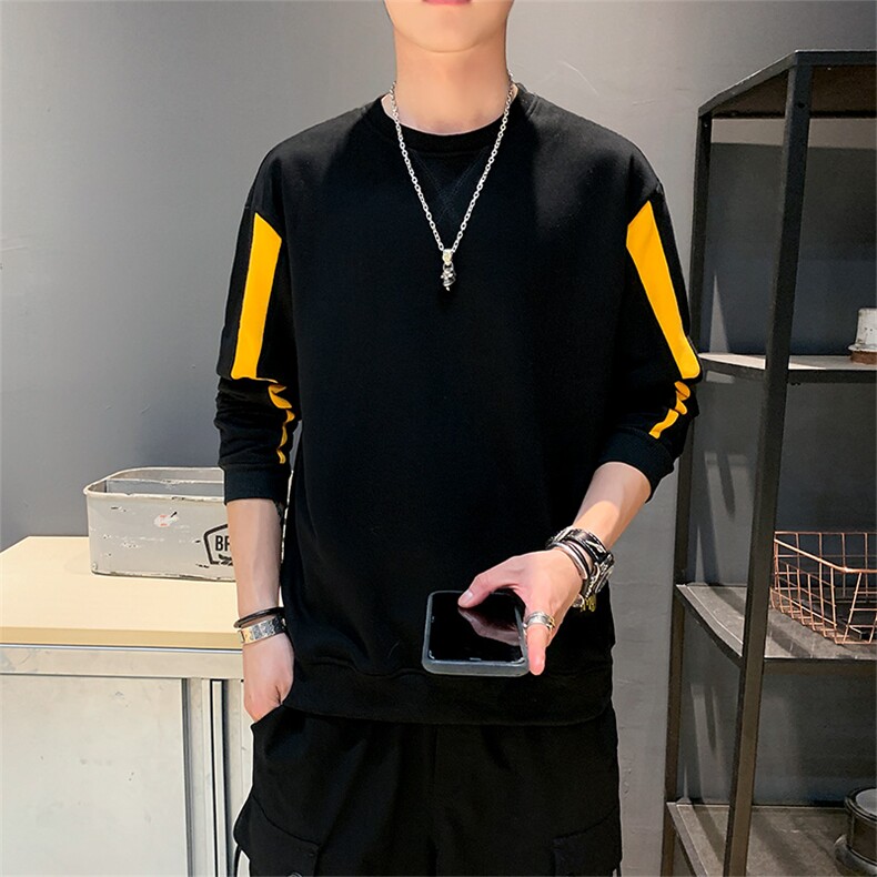 卫衣男2021秋冬潮流锦鲤印花长袖T恤宽松潮牌圆领套头打底衫P25，男装卫衣，星座217-4