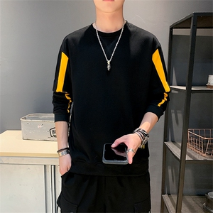卫衣男2021秋冬潮流锦鲤印花长袖T恤宽松潮牌圆领套头打底衫P25图片