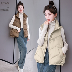 2023冬季新款白鸭绒马甲外搭时尚洋气宽松韩版立领羽绒马甲，女装马甲，时尚俏佳人