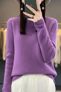 新款圆领羊毛衫女套头秋冬修身内搭2024年秋季图片