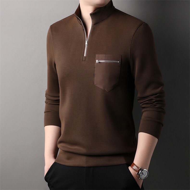 2026春季卫衣高克重半拉链亲肤柔软时尚百搭商务休闲HP24102-P70，男装卫衣，星座1105-3