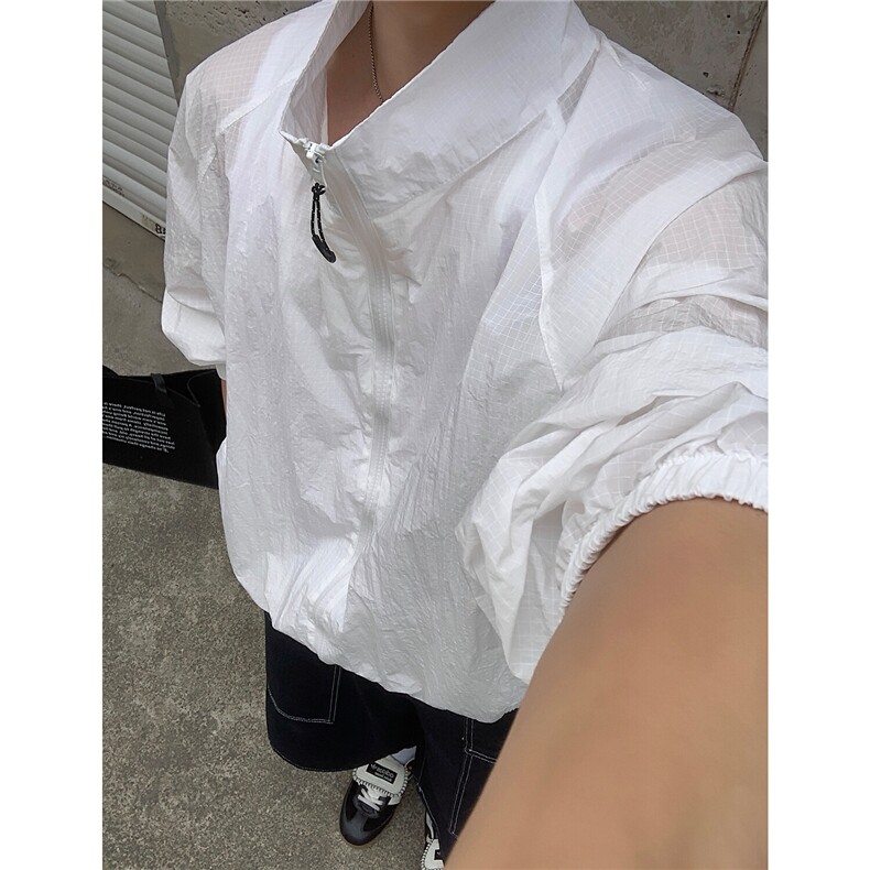 迷彩尼龙防晒衣外套男夏季薄款速干防晒夹克D428黑白P55 迷彩P65图片