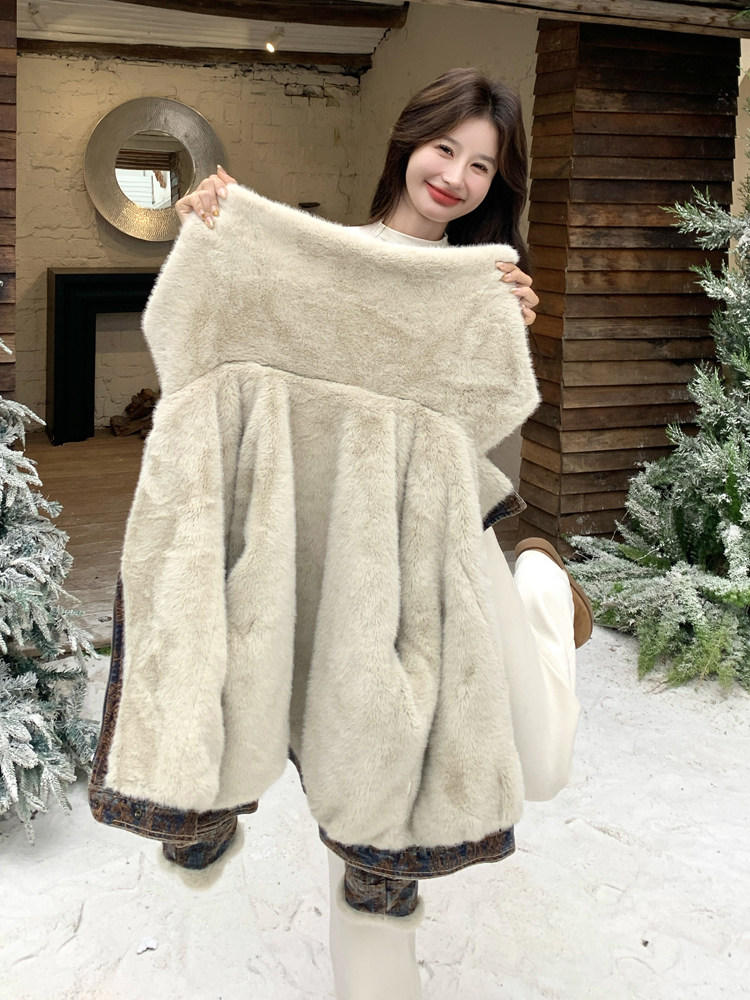 【现货】高级感加绒加厚牛仔棉服外套P210-K318,女装短外套,浙宝128A