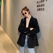 31号出货！2020春秋高品质灯芯绒收腰小西装165A-2001，女装西装，浙宝123