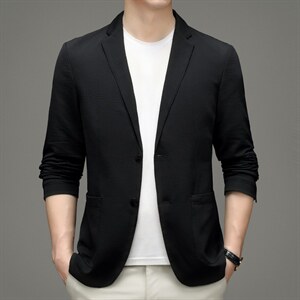 春秋季新款2022男装商务休闲中年男士西服外套小西装爸爸上衣图片