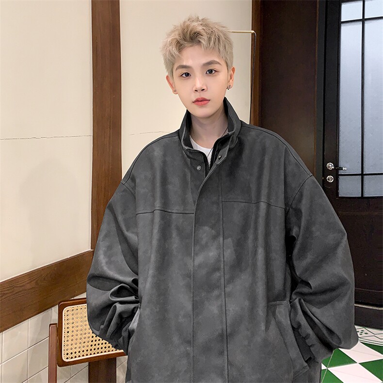 （量大差价足）春秋款复古PU皮夹克磨砂质感外套1213-DY2313-P95,男装夹克,星座1213