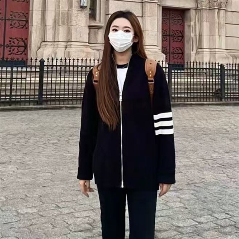 重磅秋冬北极绒开衫毛衣美式复古休闲慵懒风男女立领针织衫外套,男装针织衫/毛衣,电商A486-1