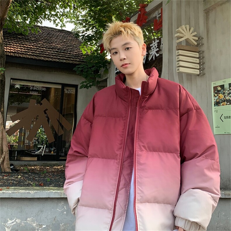 电商DSA028-MY2401100聚酯P100冬季新款渐变棉衣外套男,男装棉衣,电商A028