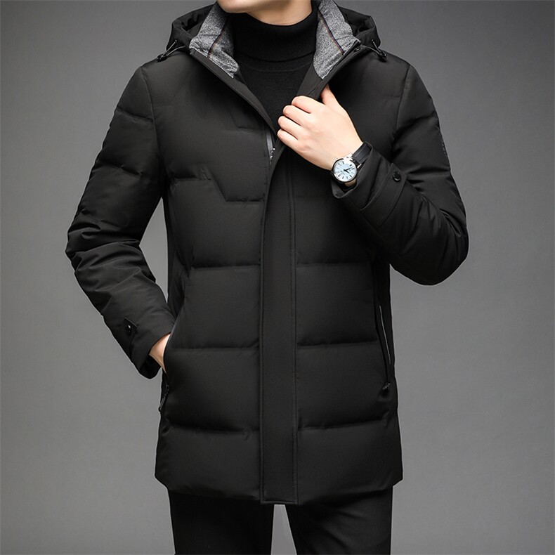 中老年可脱卸帽羽绒服男中长款爸爸装休闲外套上衣QLMF21158-P300,男装羽绒服,电商B212（原钱塘6029）