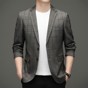 秋季新款西装男西服简约外套西服商务休闲小西装单西图片