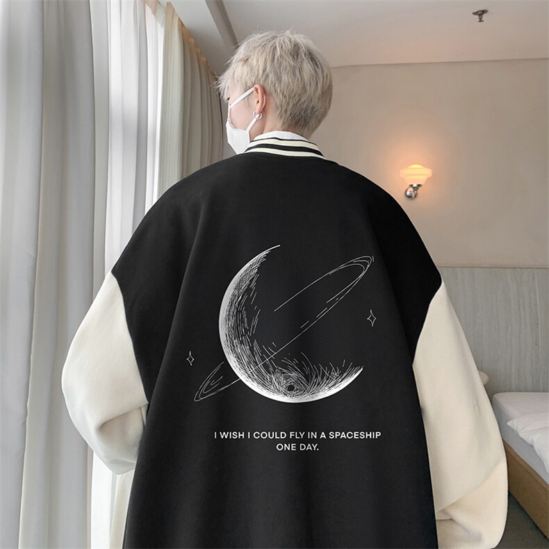 摇粒绒棒球服男大码开衫卫衣男夹克BF86246-P65,男装夹克,电商A040