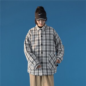 情侣中性风宽松大码千鸟格复合加厚呢料夹克外套/A338-1N115P90,男装夹克,电商D325