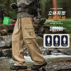 多口袋工装冲锋裤男款2025秋季宽松直筒潮牌运动长裤Z6908-P40，男装工装外套，星座610（原A335）
