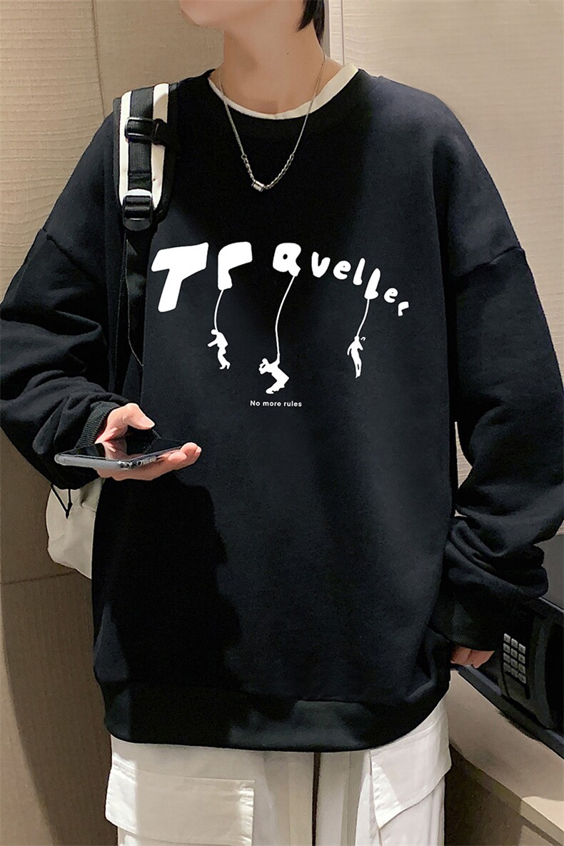 圆领卫衣男超大码胖子肥佬大号长袖t恤S6449-P28,男装卫衣,电商A040