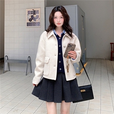 【现货】双面尼短款外套D208P215K298，女装毛呢外套，2D008