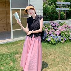 夏季穿搭一整套时尚女2025年新款韩系高级感衬衫半身裙，女装连衣裙，2C032