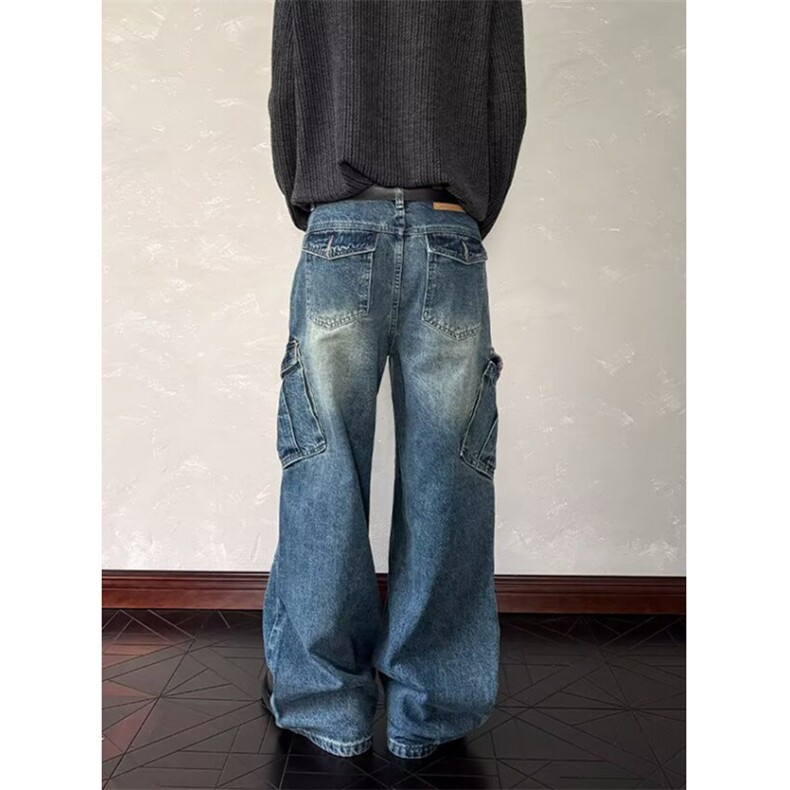 夏季薄款痞帅宽松哈伦裤水洗蓝色青年男士休闲直筒牛仔裤N7082,男装牛仔裤,星座1116A（原606A-3）