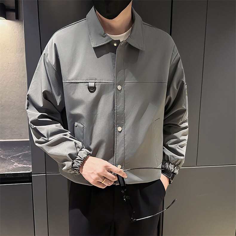 新款社会小伙秋冬男时尚工装夹克男店主外套JK802-P78控128卡其,男装夹克,星座301B-1