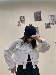 泼墨牛仔外套图片