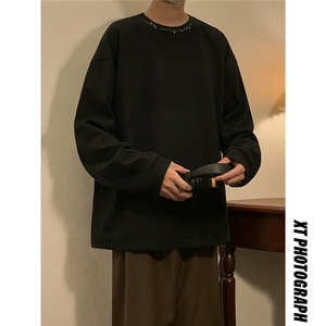 中性款秋季新款德克绒圆领长袖卫衣宽松打底衫A316-1-Y94P40控58图片