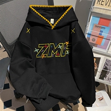 5729-P62潮牌新款纯棉华棉复合宽松刺绣连帽加绒卫衣，男装卫衣，星座617A-2