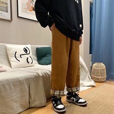 灯芯绒裤子男港风ins潮牌痞帅百搭A887P33加绒43，男装休闲裤，星座1116-2