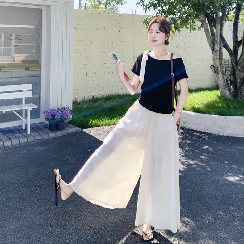 2026年夏季青春活力风拼接休闲/淑女两件套撞色,女装套装/套裙,秀美人生