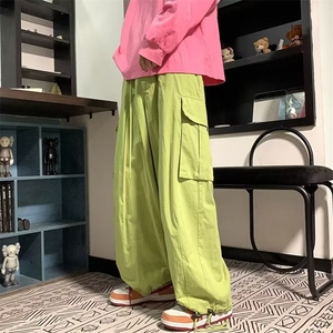 裤子高街潮ins大口袋美式复古工装裤男直筒宽松阔腿裤K0737-P45图片