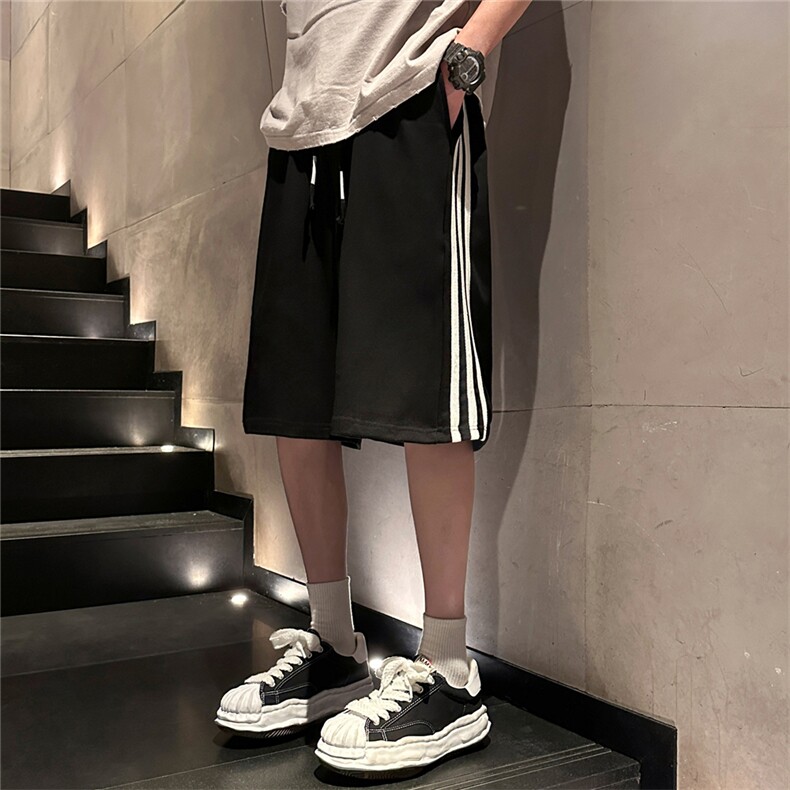 D2038-P25-控48短裤cleanfit男夏季新款大码条纹vibe拼接短裤,男装牛仔裤,星座103A-1
