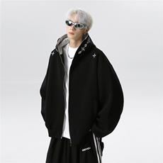 高级感拉链短款机能外套男春秋美式高街风机车卫衣夹克JK602-P78，男装夹克，电商C307