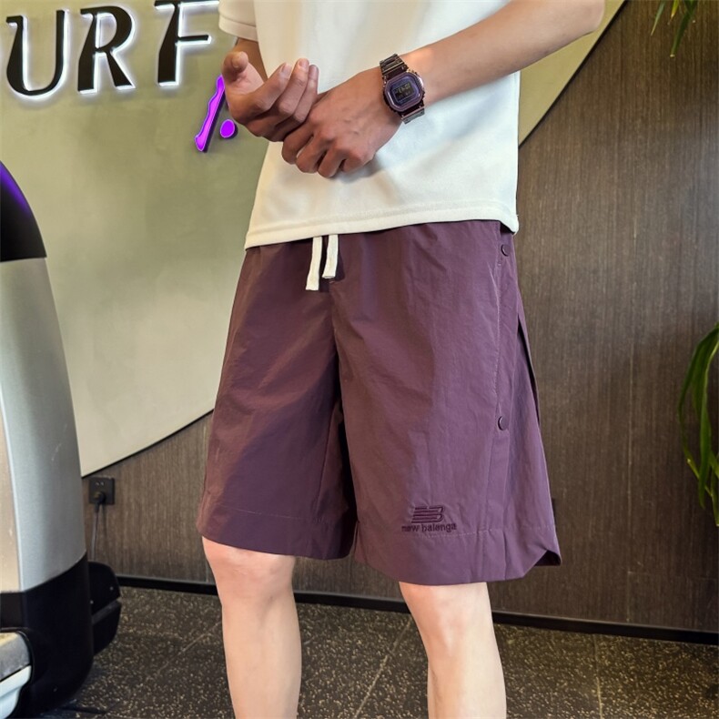 K9595 P4868店主风小伙风痞帅直筒五分裤薄款纯色速干短裤图片