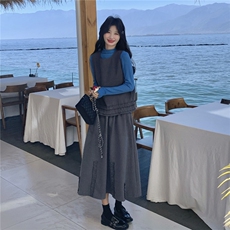 新款2026春季法式木耳边拼接三件套装6215-P185-K298，女装套装/套裙，2C057