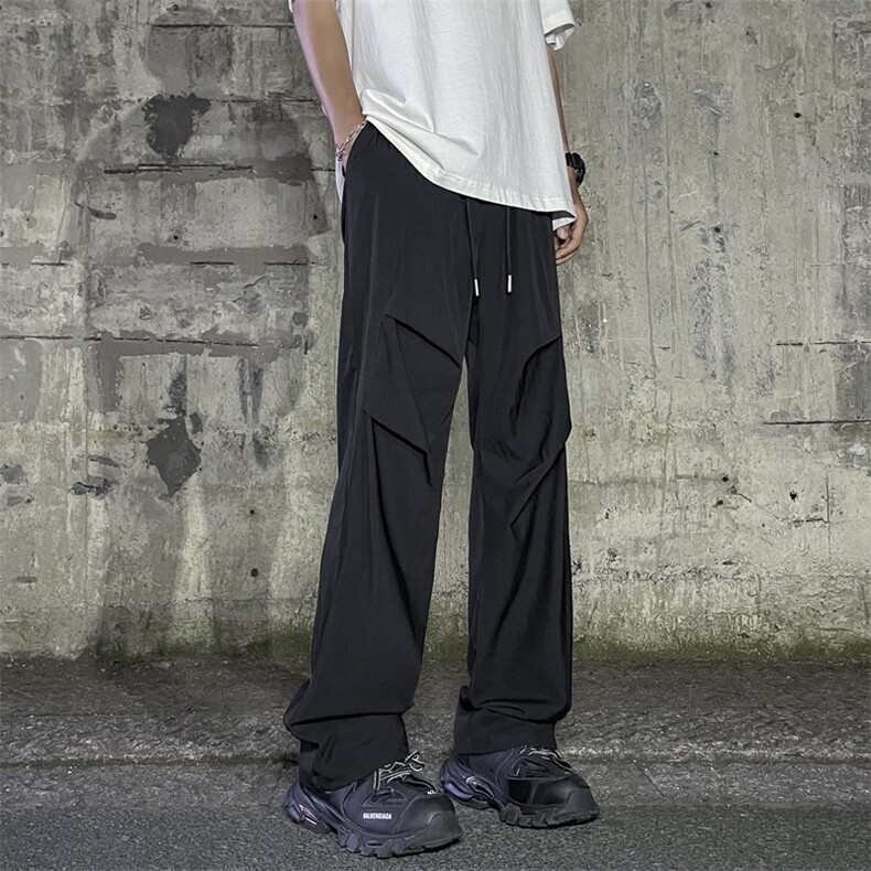 冰丝伞兵裤子男夏季薄款潮牌高级设计感速干直筒长裤K030-特批-25，男装休闲裤，星座718-1