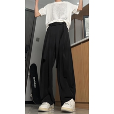 A2065TP45控68-夏季美式复古飘带冰丝裤子男垂感阔腿弯刀西裤，男装西裤，电商B241