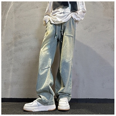 k1085-p55-控78S-3XL现货折皱宽松cleanfit牛仔裤，男装牛仔裤，星座116