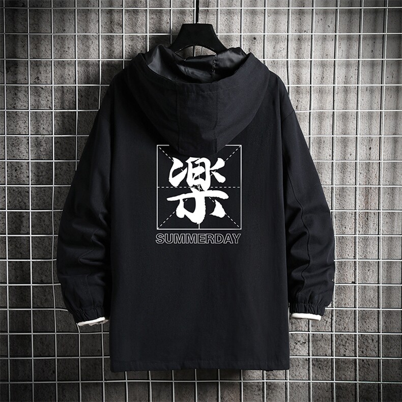 JK41197-P85 加棉款-P115 纯棉连帽夹克男士大码工装夹克男 网格图片
