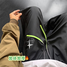【加绒防水冲锋裤】DT2217-TP55控价78冬季高街印花休闲长裤男，男装休闲裤，电商A102-1