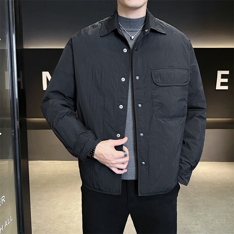 90新标 2025设计款简约休闲翻领轻薄保暖羽绒服外套75381-P198图片
