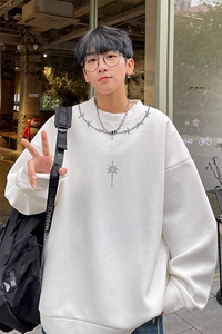 华夫格！华夫格上衣男圆领华夫格卫衣男大码长袖t恤男HY248-特P23图片