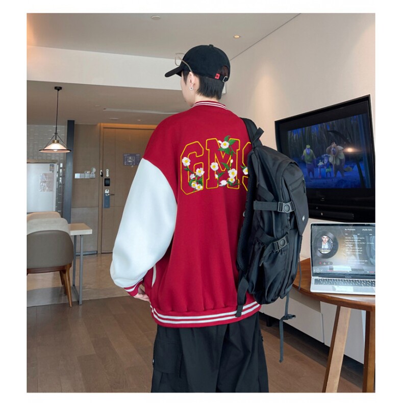 J9962-P70美式嘻哈高质量刺绣宽松潮牌棒球服夹克图片