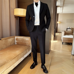 加厚星空呢商务休闲西服两J件男大码套西装套装,男装西服套装,电商A449