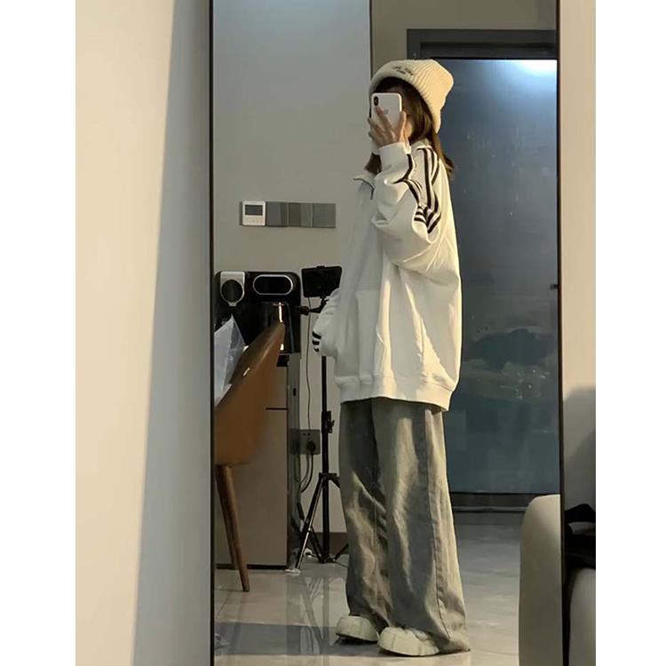 5424-P48美式街头潮牌三条杠立领宽松百搭薄款外套,女装卫衣/绒衫,星座617A-2