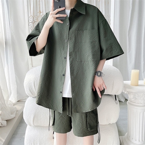 港风Cityboy工装短袖衬衫套装DC2191上衣30-DK8532裤子30【特价】图片