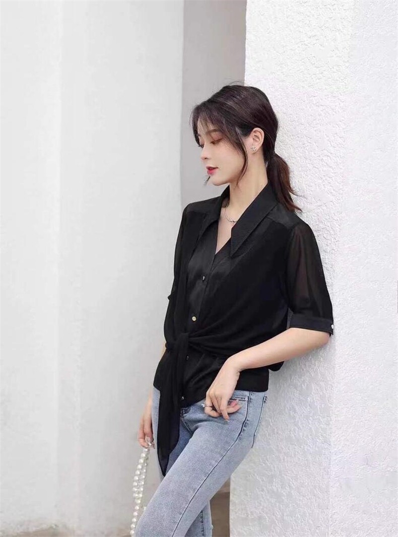 夏季新款修身显瘦假两件，女装，田间晨露