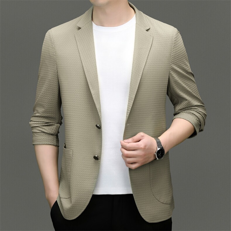 主推新款春夏男士高品质无痕压胶西服中年轻薄休闲时尚小西装外套,男装西服,钱塘723